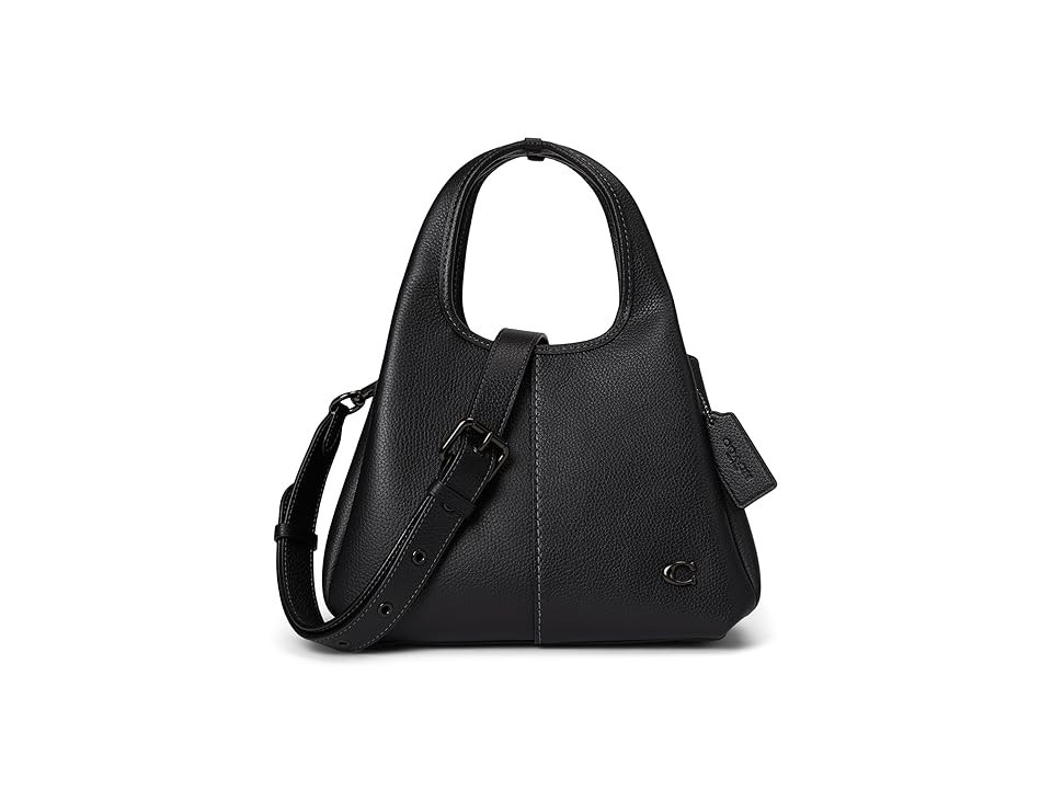 COACH Polished Pebble Leather Lana Shoulder Bag 23 Handbags Black: One Size | Zappos.com