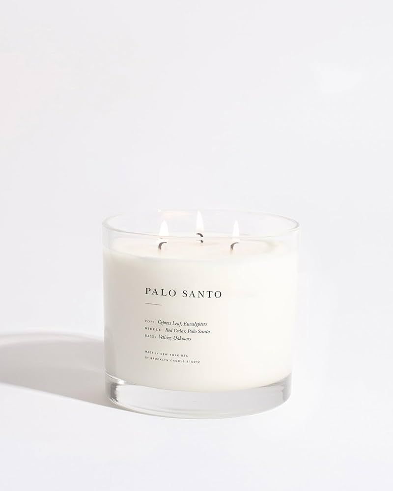 Brooklyn Candle Studio Palo Santo Maximalist Candle | 3 Wick Scented Candle | Vegan Soy Wax | Han... | Amazon (US)