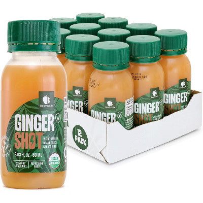 Gourmanity Organic Ginger Shots with Turmeric, Orange & Carrot Juice – No Additives, 12-Pack (2.03 fl oz Each) | Target