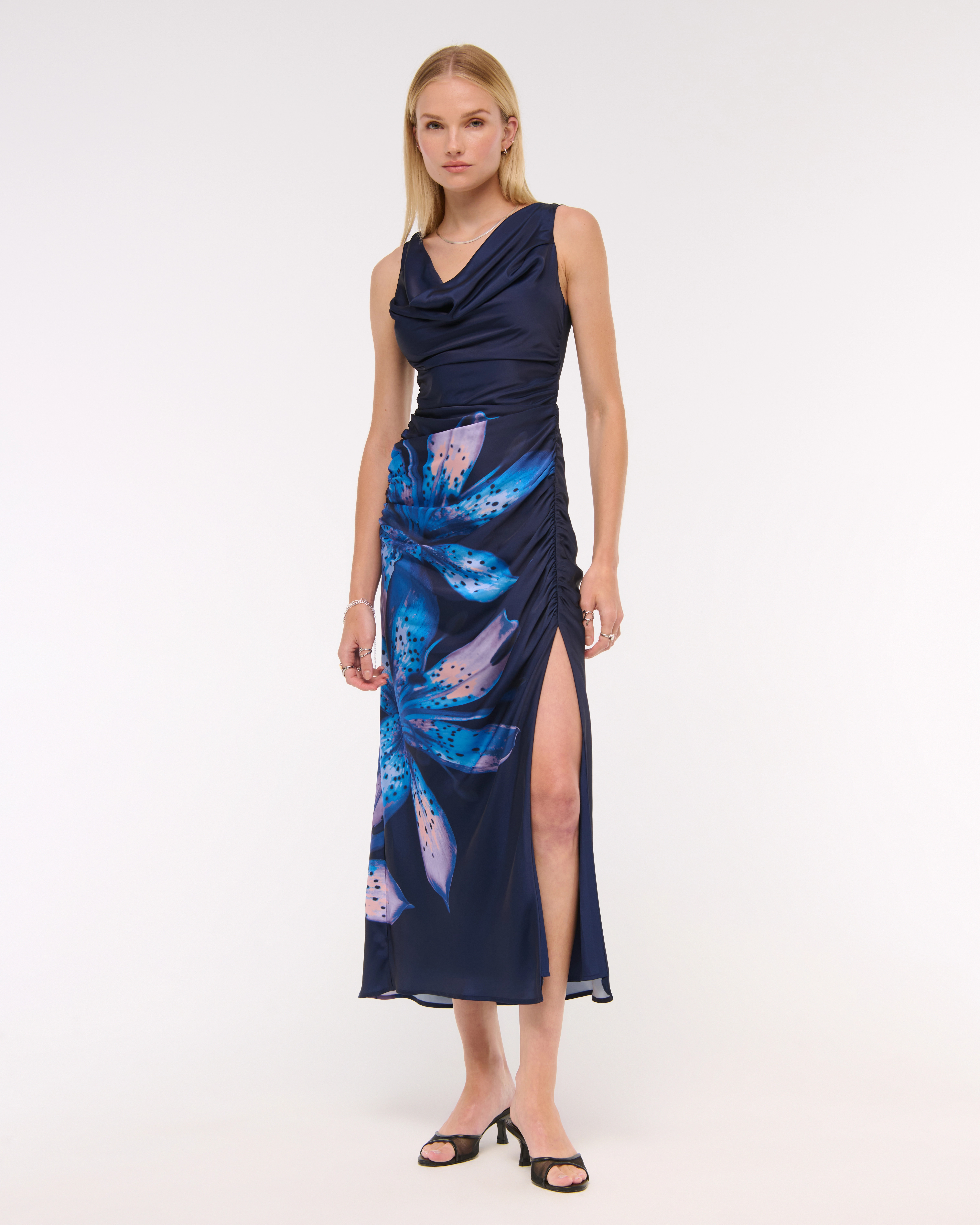 Cowl Neck Draped Maxi Dress | Abercrombie & Fitch (US)