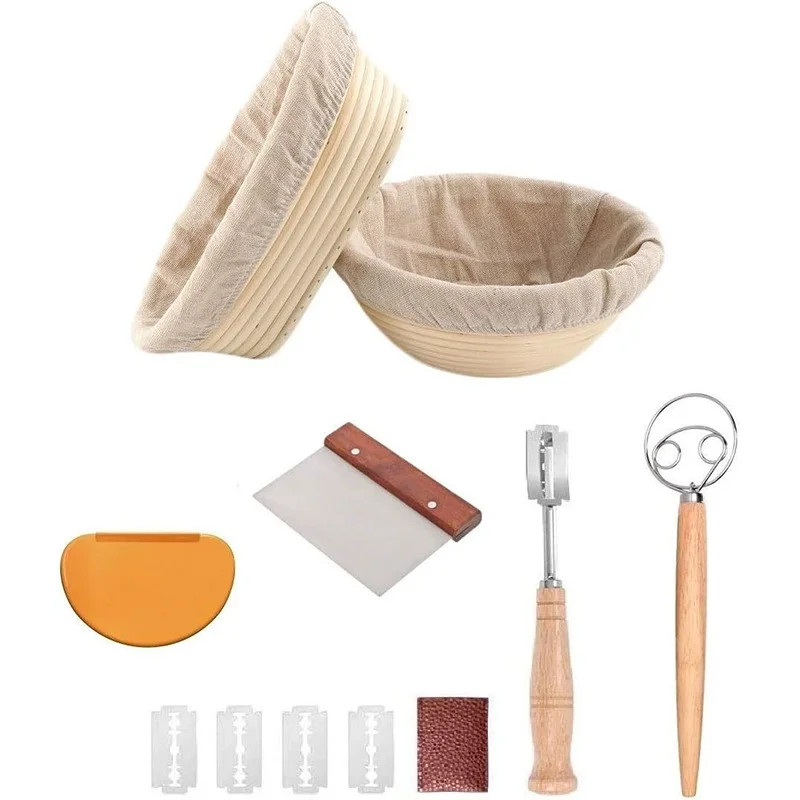 Sourdough Starter Kit, Baking Supplies with Banneton Bread Proofing Baskets, Dough Whisk, Scoring... | Walmart (US)