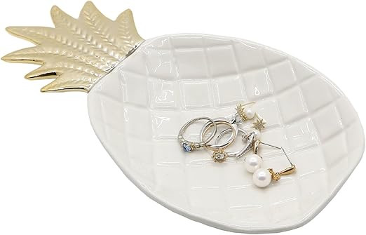 WANYA Ceramic Dish Tray Holder Decor Organizer for Jewelry Ring Trinket Keys Fruit Dessert Soap P... | Amazon (US)