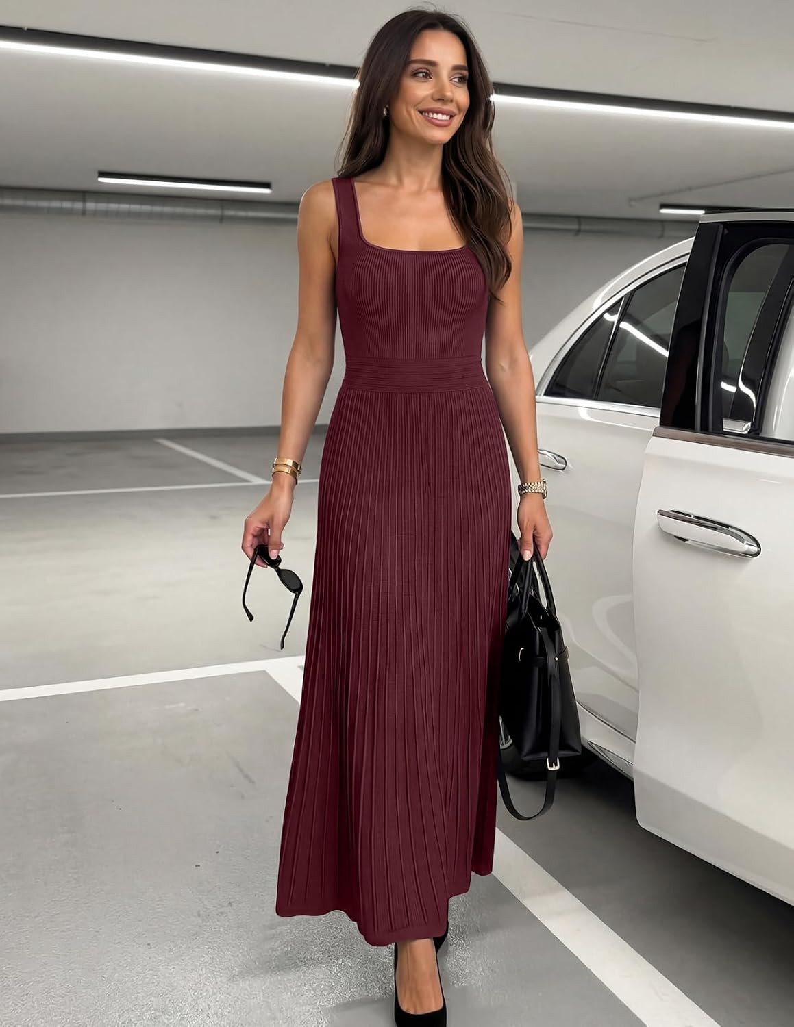 MEROKEETY Women's Summer Cocktail Party Elegant Work Midi Dress | Amazon (US)