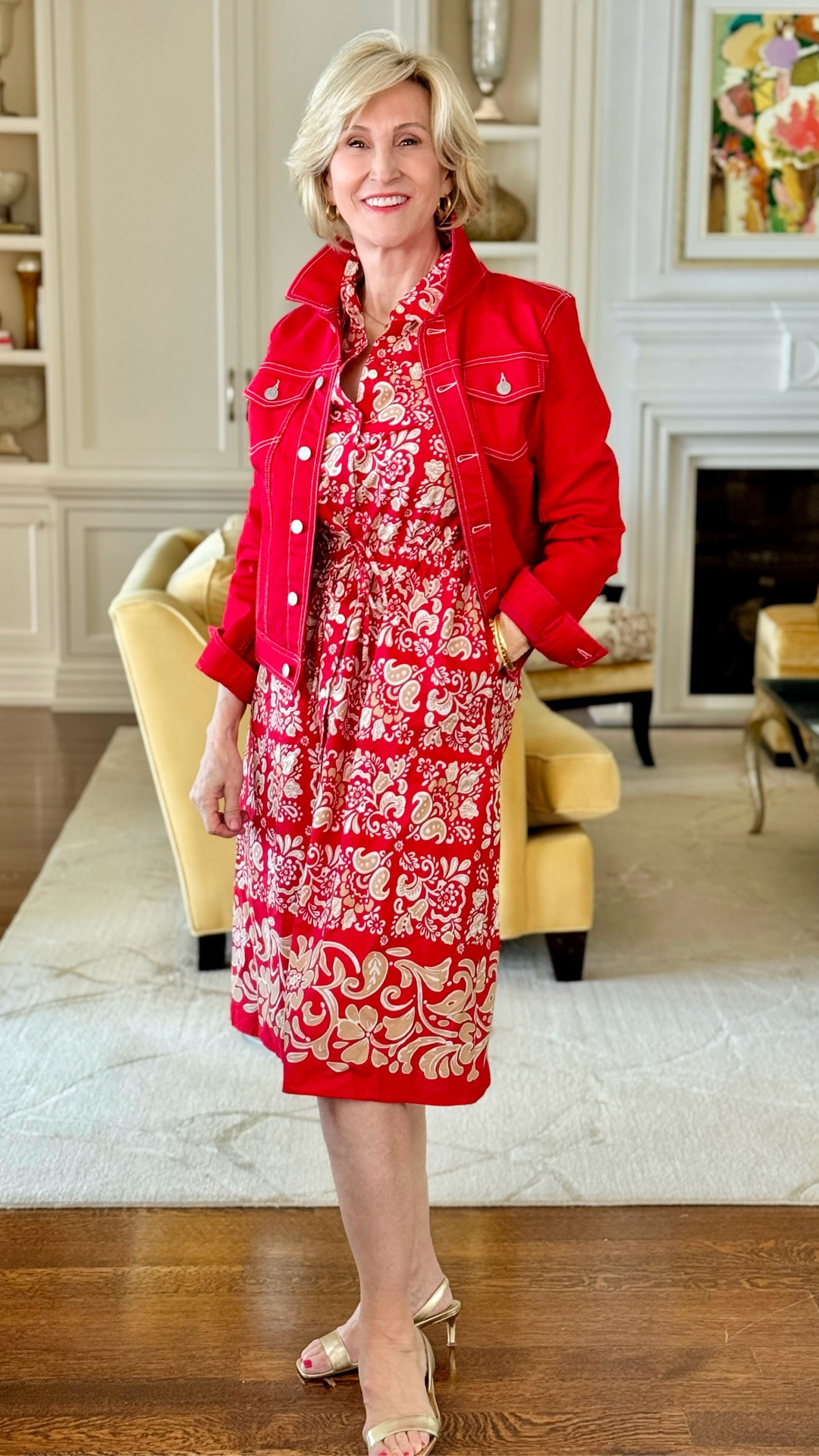 There’s just something about red that instantly lifts your mood ❤️

This patterned shirt dress from Talbots paired with a red denim jacket feels bold but still so easy to wear. I threw on some gold sandals to keep it light and a little bit polished…because effortless is always the goal.

It’s the kind of outfit that works for anything—errands, lunch dates, or just wanting to feel put together without overthinking it.


#LTKootd #LTKOver40 #LTKSeasonal