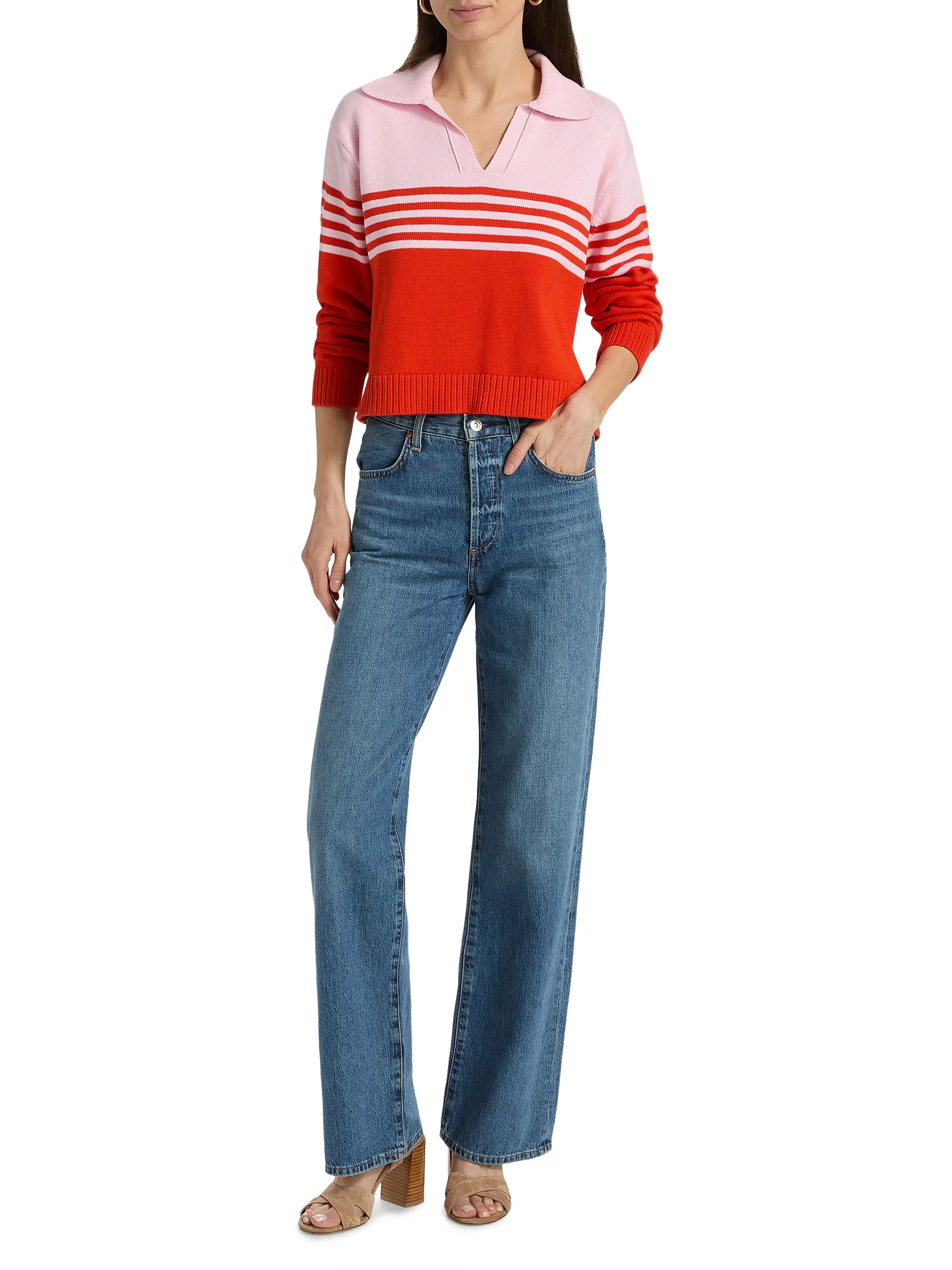 Jules Striped Cotton Polo Shirt | Saks Fifth Avenue