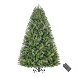 Home Accents Holiday 7.5 ft. Prelit LED Alderwood Scotch Pine Artificial Christmas Tree 24PG90045... | The Home Depot