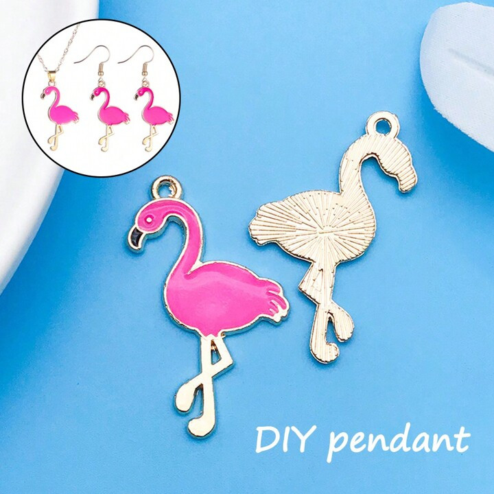 Enamel Flamingo Charms Pendant Keychain For Girl Women Cute Animal Keychain DIY Accessories,Jewel... | SHEIN