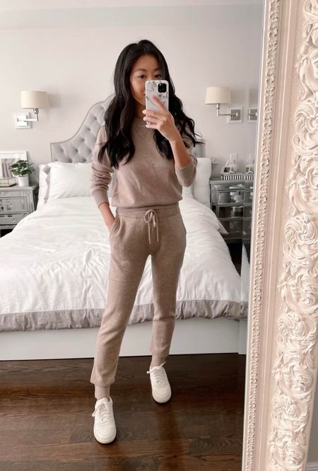 Cozy petite friendly cashmere sweater joggers  // I also linked their Mongolian cashmere beanie which is also on a major flash sale today!

•Quince cashmere sweatpants xs - on a major flash sale today!
•Quince shrunken cashmere sweater xs
•Everlane court sneakers sz 5

#petite

#LTKHoliday #LTKCyberweek #LTKSeasonal