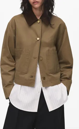 MANGO Corduroy Collar Denim Jacket | Nordstrom | Nordstrom