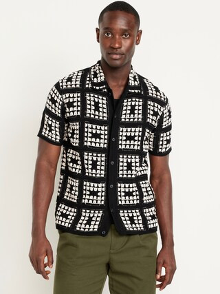 Short-Sleeve Crochet Sweater | Old Navy (US)