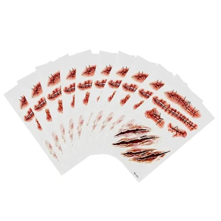 MtsDJSKF Hush Gel for Tattoos Scar Tattoo Waterproof Temporary Tattoos Scar Tattoo 3D Bleeding Wound Suture Scar Sticker With Party Stage Performance Prank | Walmart (US)