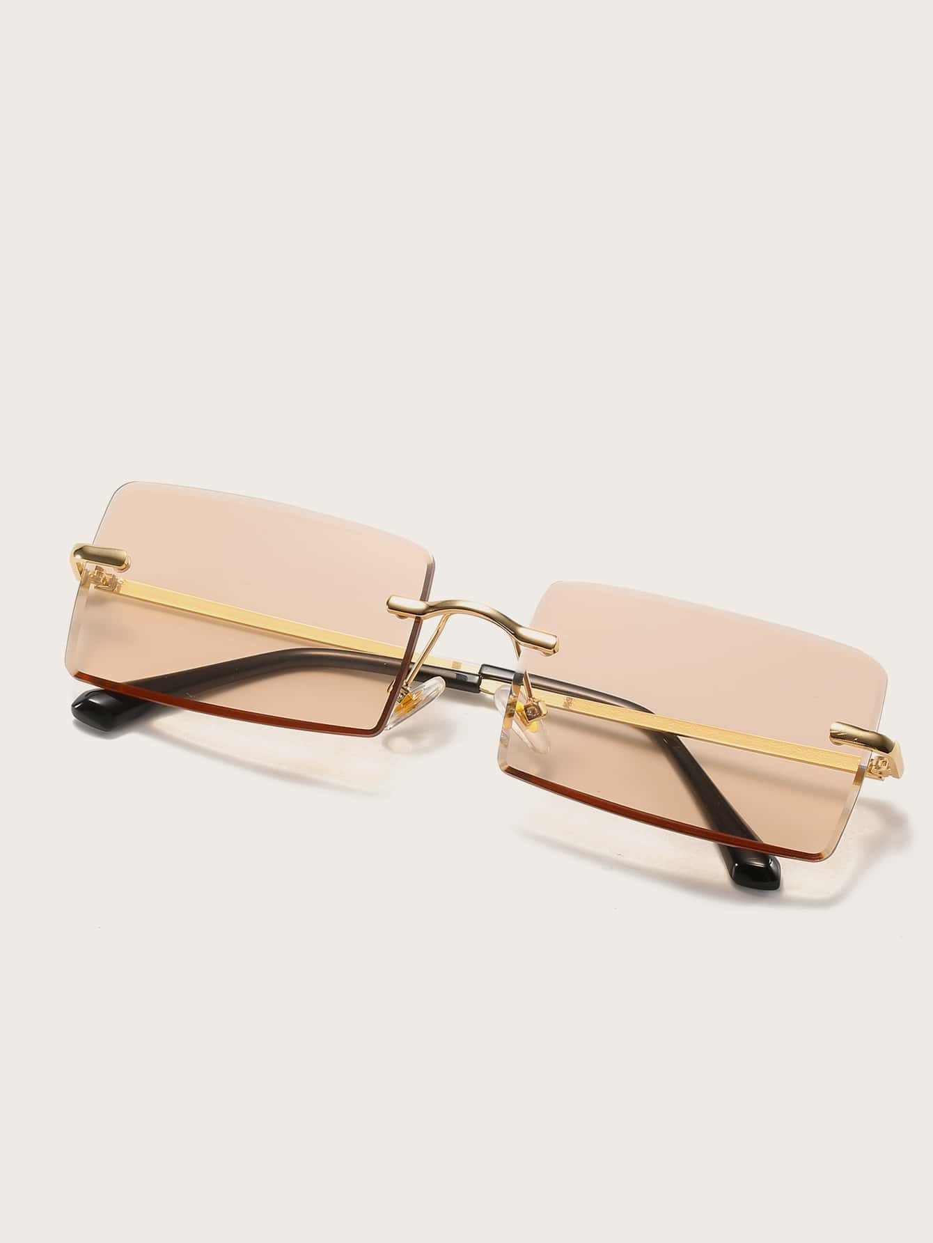 Tinted Lens Rimless Sunglasses | SHEIN
