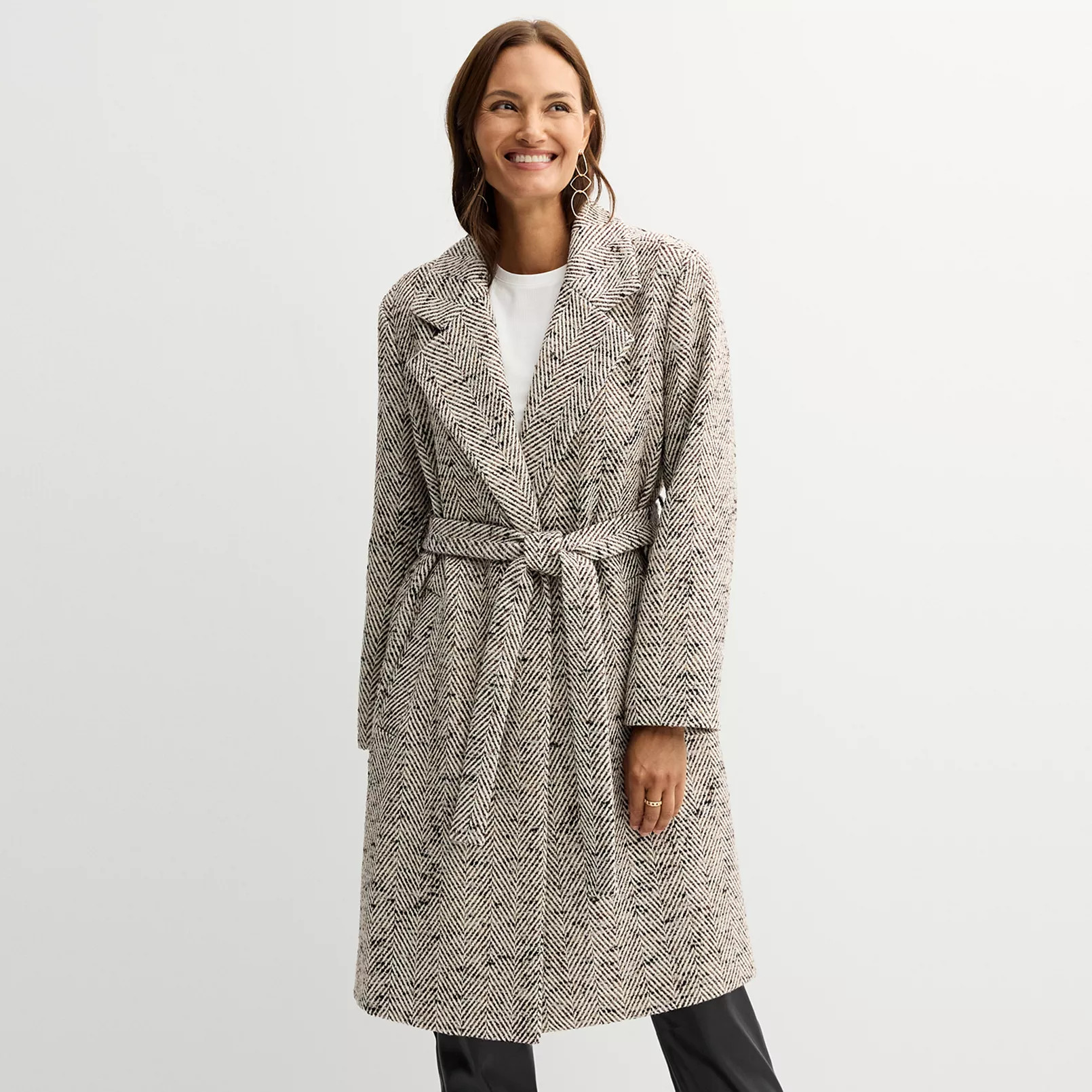 Women's Nine West Long Wrap Coat | Kohl's