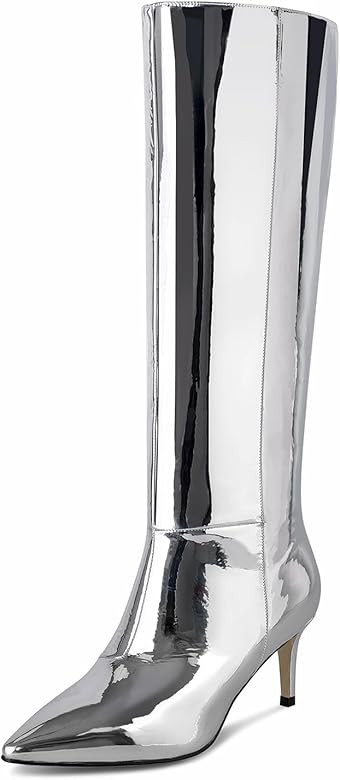wetkiss Knee High Boots for Women, with Stiletto Heel and Pointed Toe Design, Classic and Sexy | Amazon (US)