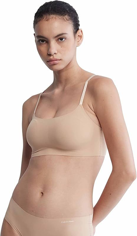 Calvin Klein Women's Invisibles Comfort Seamless Adjustable Skinny Strap Bralette Bra | Amazon (US)