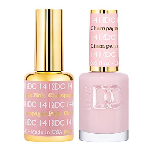 DND DC Gel Polish Set, Pink Collection, UV/LED Gel Polish and Air Dry Nail Lacquer, Matching Chip-Free Polish Duo, 141 Pink Champagne, 0.5 Fl Oz | Amazon (US)