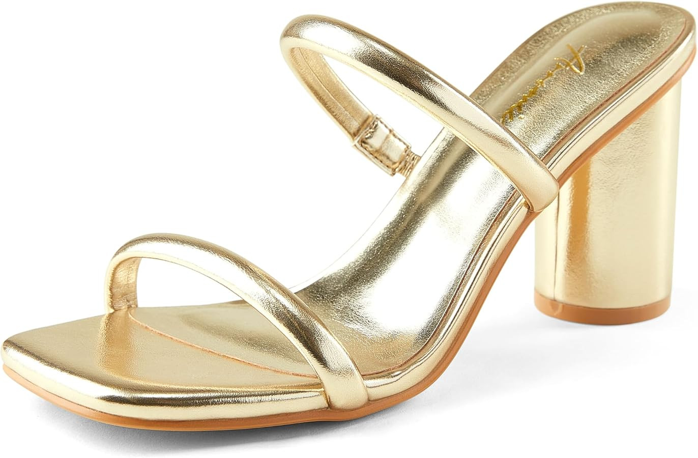 Arromic Women's Heeled Sandals Square Toe Two Strap Block Heels for Women Comfortable Strappy Hee... | Amazon (US)