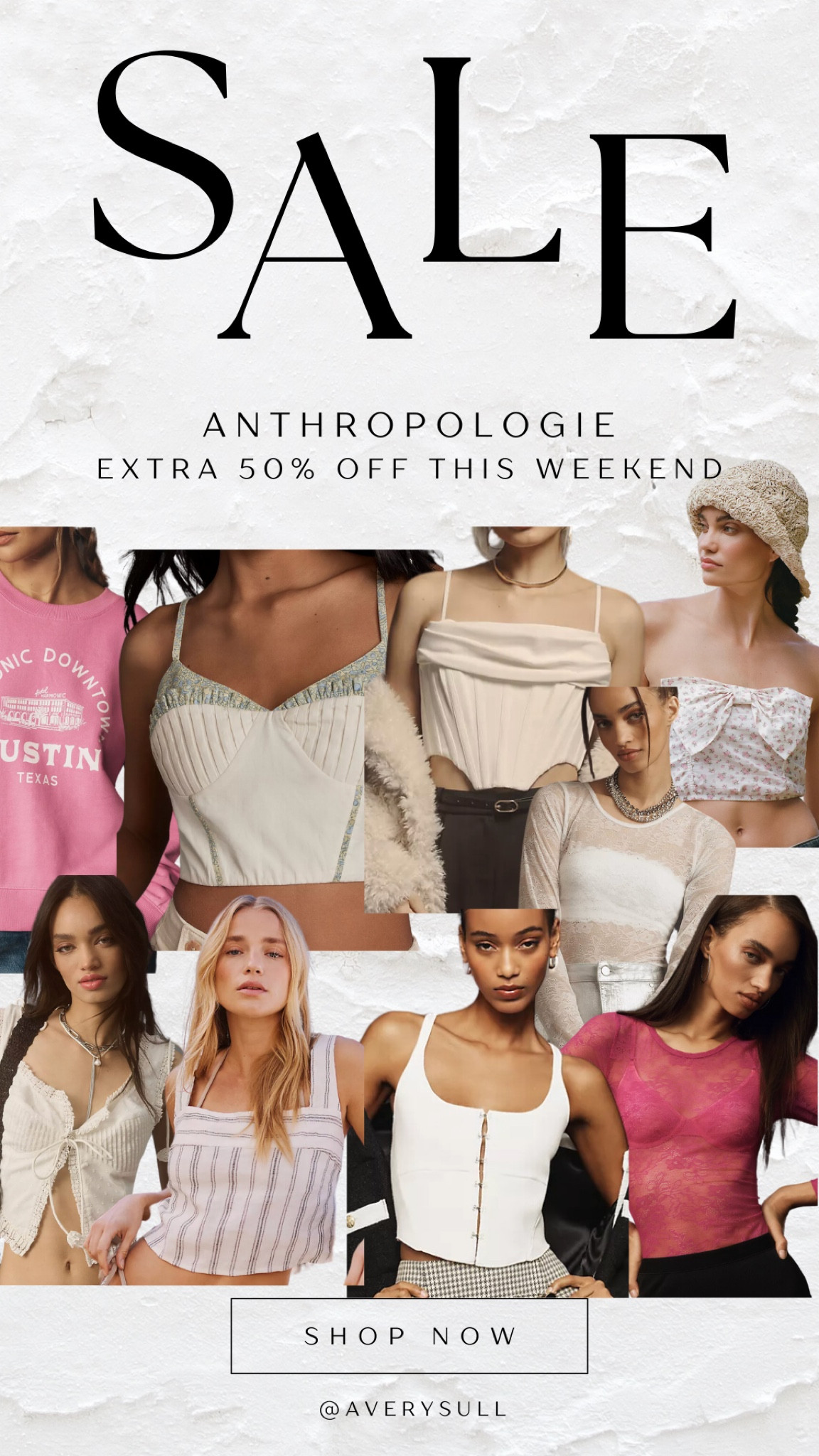 Some fun tops on sale at Anthropologie! Plus this we’ll get an extra 50% off!!








Tops summer spring vacation white blouse bows lace embroidered dainty corset

#LTKsalealert #LTKtravel #LTKstyletip