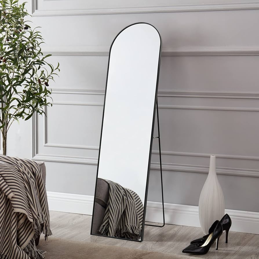 [en.casa] Standspiegel Bugnara 160 x 40 cm Ganzkörperspiegel Ankleidespiegel neigbar Spiegel Alu... | Amazon (DE)