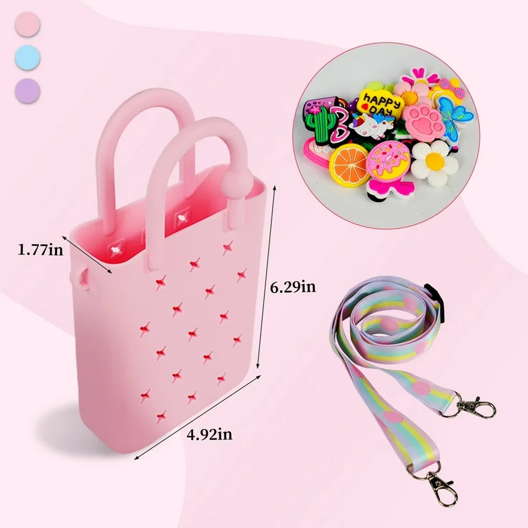 Silicone Hole Handbag Toddler Purse With Adjustable Shoulder Strap Can Be Diy Decoration, Girls B... | Walmart (US)