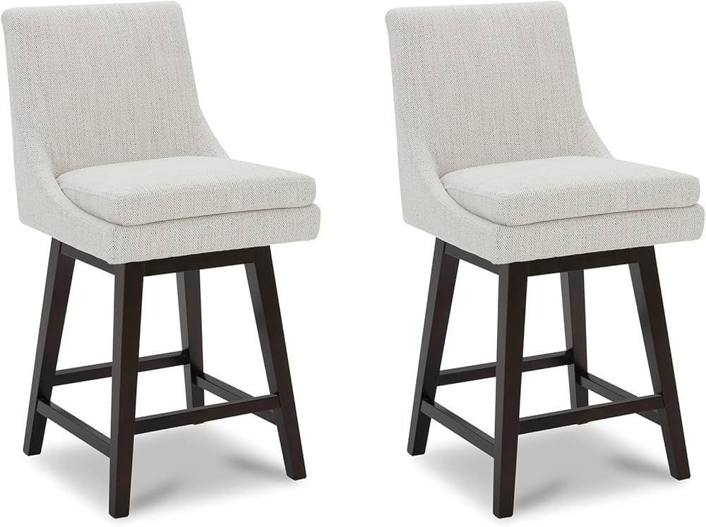 CHITA Counter Height Swivel Barstool with Back Set of 2, Upholstered Fabric Bar Stool, 26.8" H Se... | Amazon (US)
