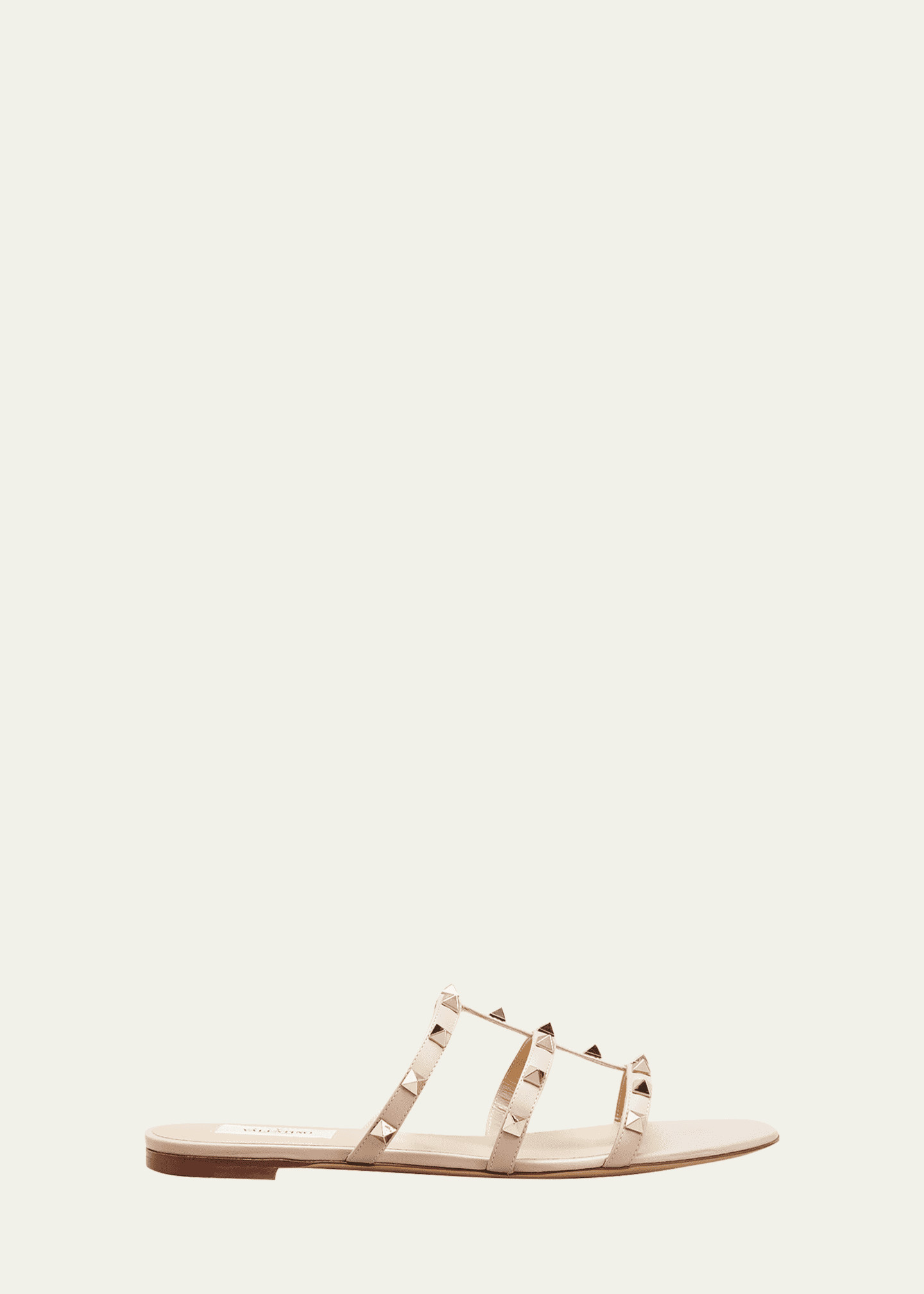 Valentino Garavani Rockstud Caged Flat Slide Sandals | Bergdorf Goodman