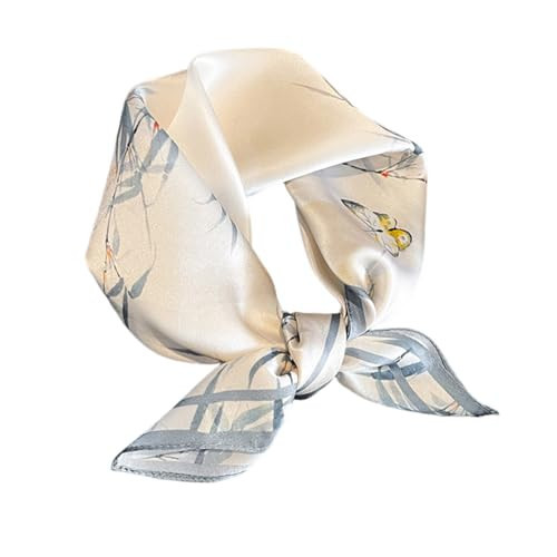 PLIPON 100% Mulberry Silk Neck Scarf - 21"x21" Small Printed Square Neckerchief Scarves for Women Gift Packed(Bamboo Print) | Amazon (US)