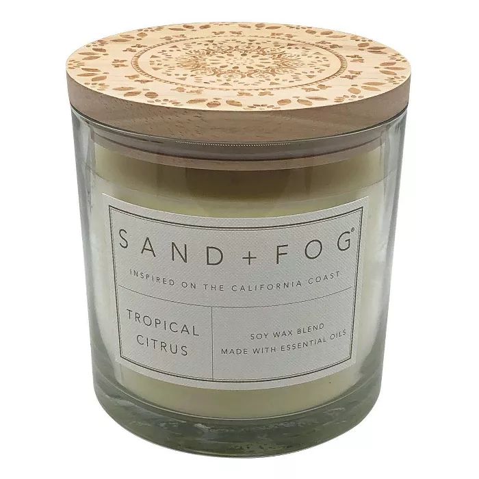 25oz Tropical Citrus Scented 3-Wick Candle - Sand + Fog | Target