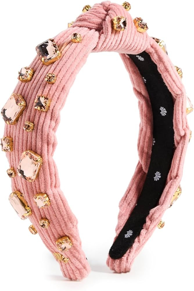 Lele Sadoughi Women's Crystal Corduroy Slim Knotted Headband, Blush, Pink, One Size | Amazon (US)