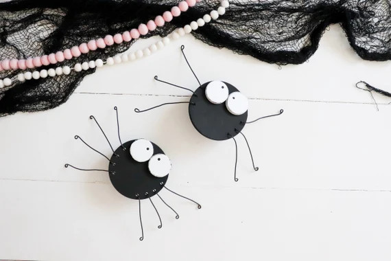 Spider wire legs  4 Inch Round wooden Single spider | Etsy (US)