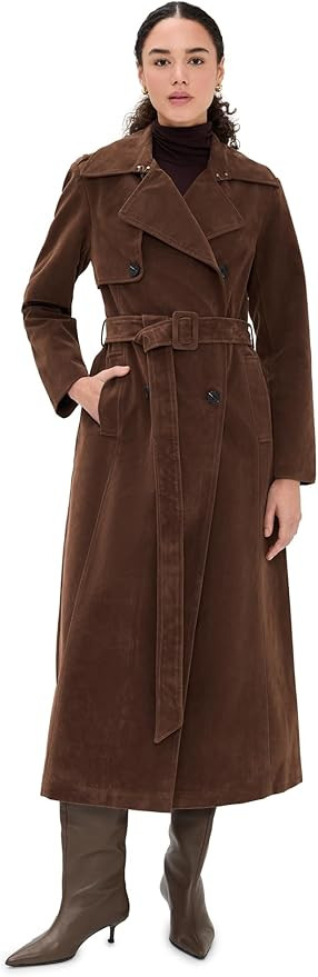 Avec Les Filles Women's Faux Suede Maxi Trench Coat | Amazon (US)