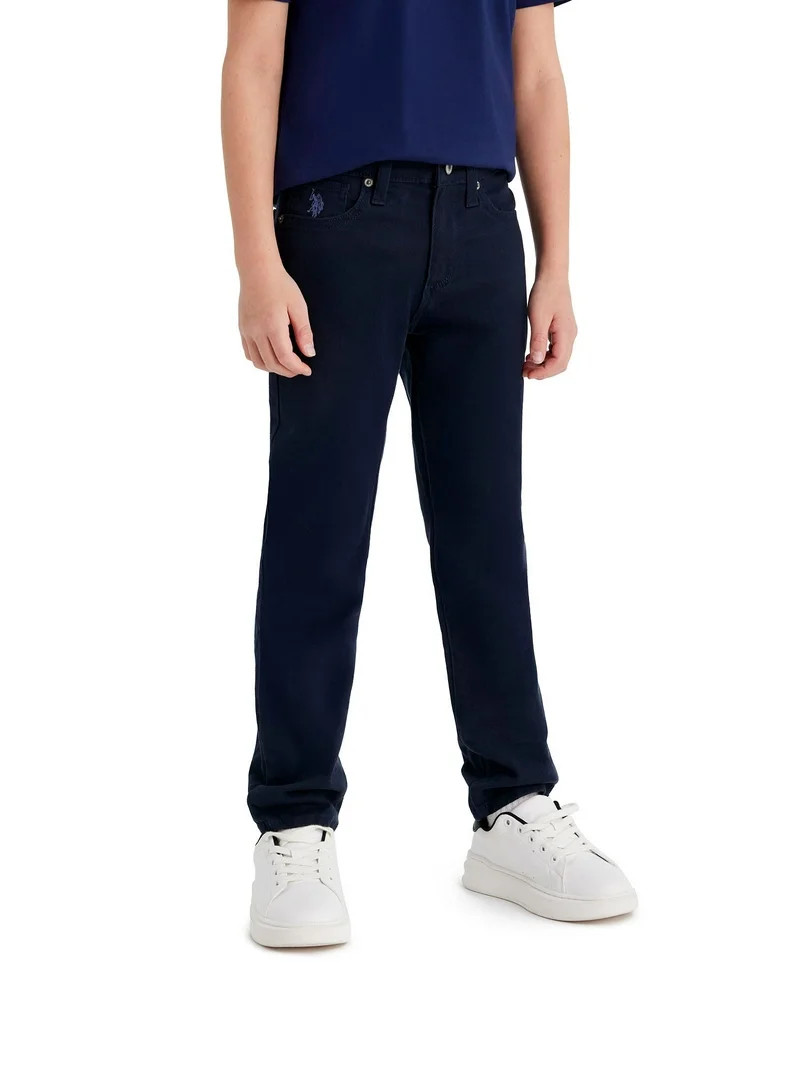 U.S. Polo Assn. Boys Stretch Twill 5-Pocket Straight Fit Pant, Sizes 4-18 | Walmart (US)