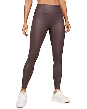 CRZ YOGA Butterluxe Matte Faux Leather Leggings for Women 28'' - No Front Seam High Waist Stretch... | Amazon (US)