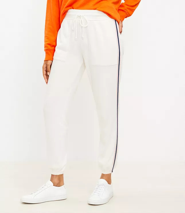Lou & Grey Side Stripe Cozy Cotton Terry Joggers | LOFT