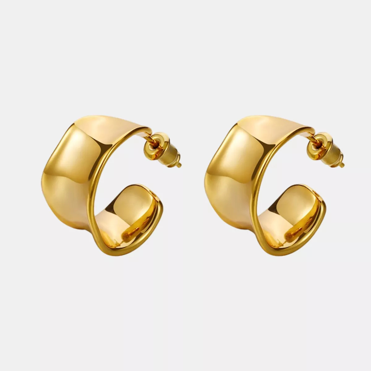 Women's Wide Open-Back Brass Hoop Earrings -Cupshe | Target