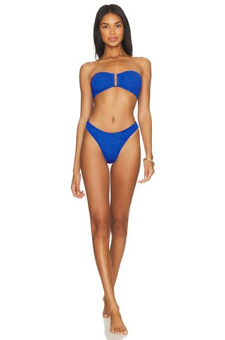 Bond Eye Blake Bandeau Top in Lapis Shimmer from Revolve.com | Revolve Clothing (Global)
