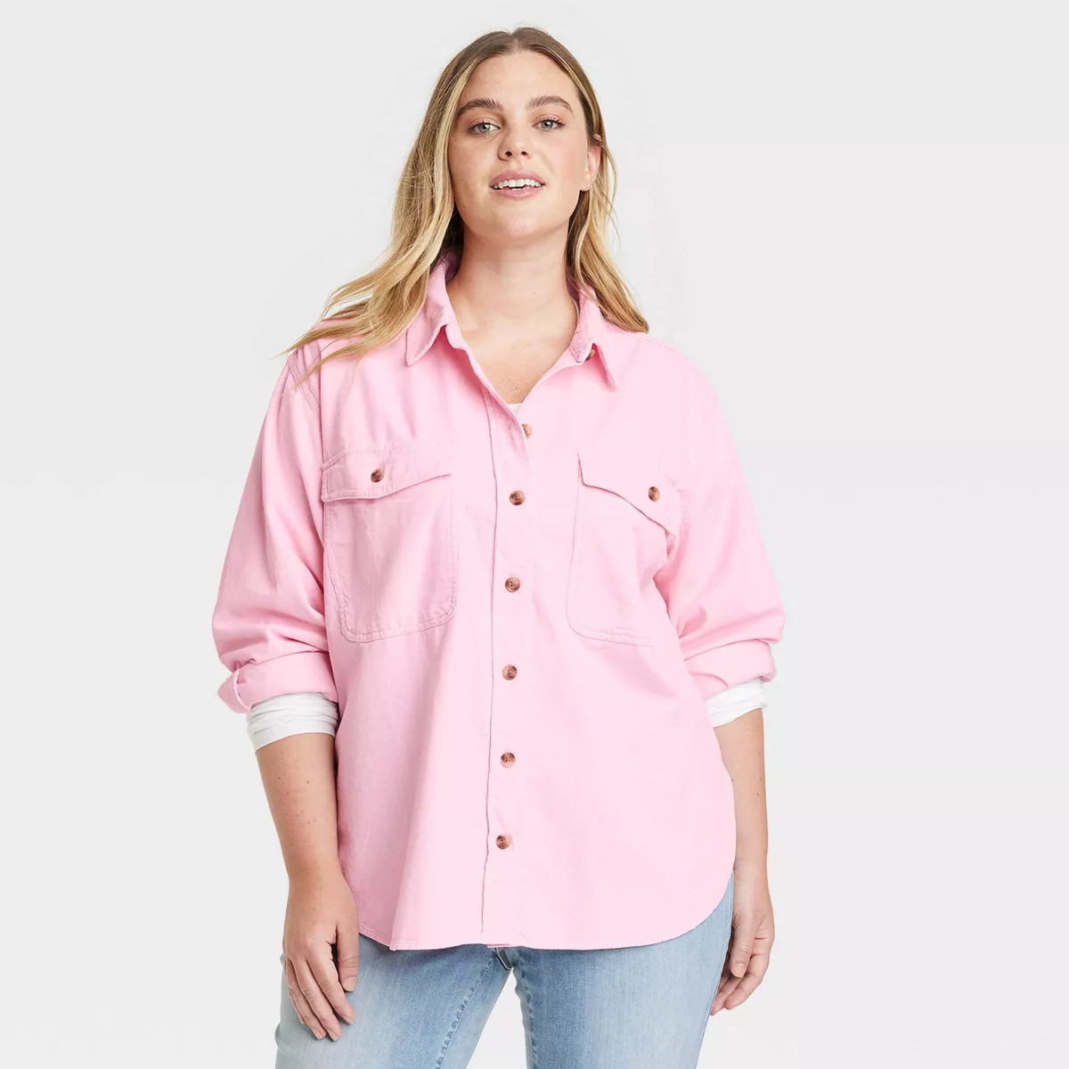 Women's Oversized Corduroy Long Sleeve Collared Button-Down Shirt - Universal Thread™ | Target