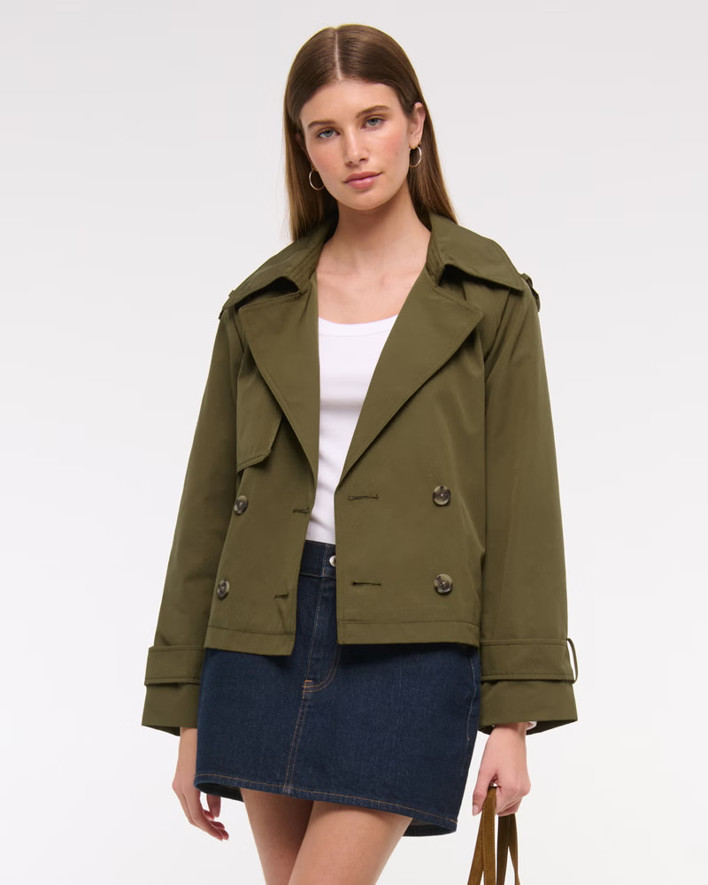 Cropped Trench Coat | Abercrombie & Fitch (US)