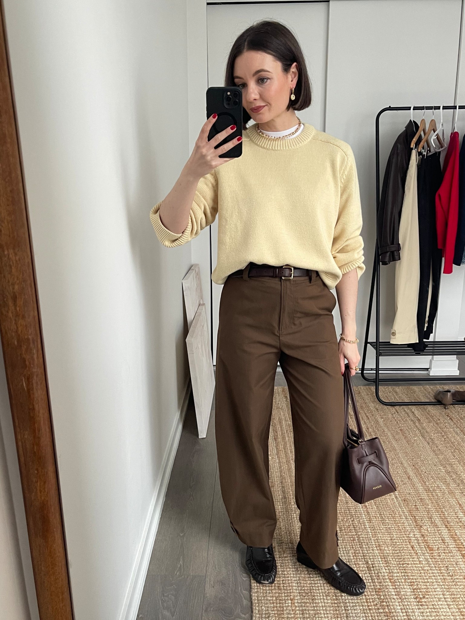Feels like Spring! Butter yellow isn’t going anywhere! Pants in size 2, and linked alternatives for the sweater.

#LTKootd