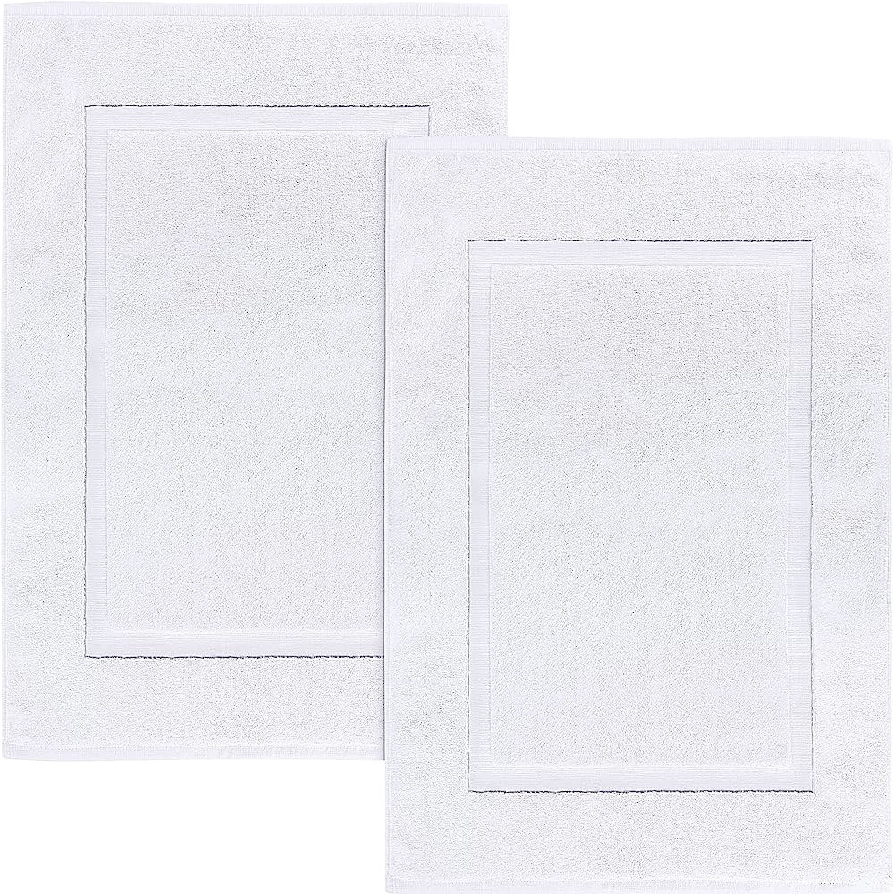 Utopia Towels Cotton Banded Bath Mats, White [Not a Bathroom Rug] 21 x 34 Inches, 100% Ring Spun ... | Amazon (US)