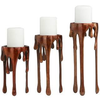 Copper Metal Pillar Candle Holder with Dripping Legs Set By Cosmoliving By Cosmopolitan in Gold | Michaels® | Michaels Stores