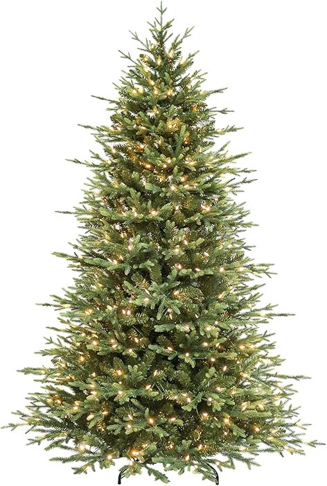Hykolity 7.5 ft Prelit Artificial Christmas Tree, 2933 PE&PVC Branch Tips, 450 Warm White LED Lig... | Amazon (US)