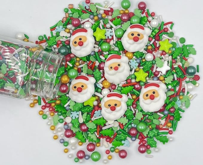 1 Bottle Christmas Sprinkles | Cake Cupcakes and Ice Cream Topper Decorations | Edible Holiday Sp... | Amazon (US)