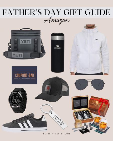 Father’s Day gift guide from Amazon includes a Yeti cooler, insulated tumbler, a Nike zip up hoodie, a dad coupon book, Carhartt hat, aviator sunglasses, a watch, Adidas sneakers, a key chain and whiskey set. 

Gift guide, gifts for dad, Father’s Day gift ideas

#LTKGiftGuide #LTKfindsunder50 #LTKfindsunder100