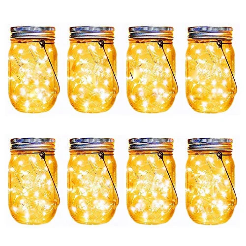 Aikeve Mason Jar Solar Lights,8 Pack 30 Led Fairy Hanging Jar Lights,Solar Lanterns For Outdoor P... | Walmart (US)