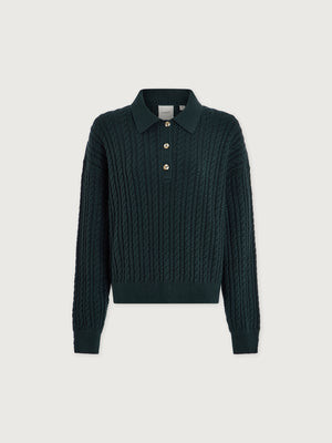 Dottie Polo Knit Sweater | Women's Knit Polo Sweater | Varley US, Ponderosa Pine / M | Varley US