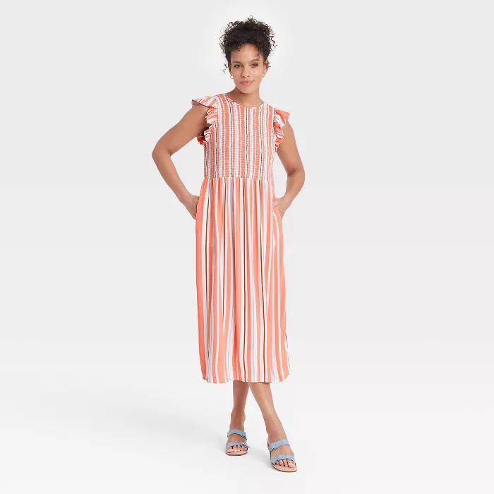 Women's Sleeveless Smocked Dress - A New Day™ | Target