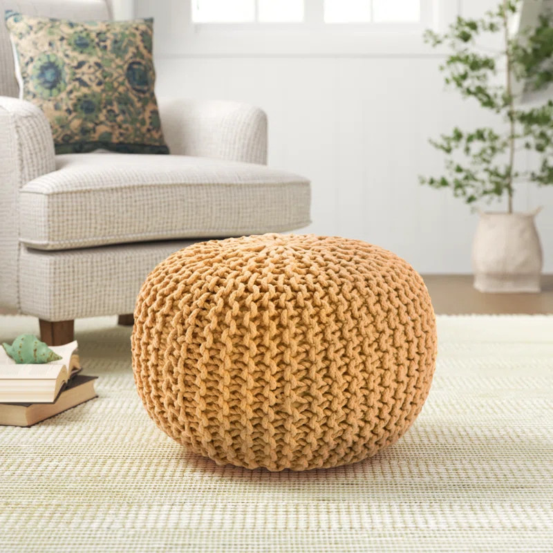 Anely 20" Wide Round Pouf Ottoman | Wayfair North America