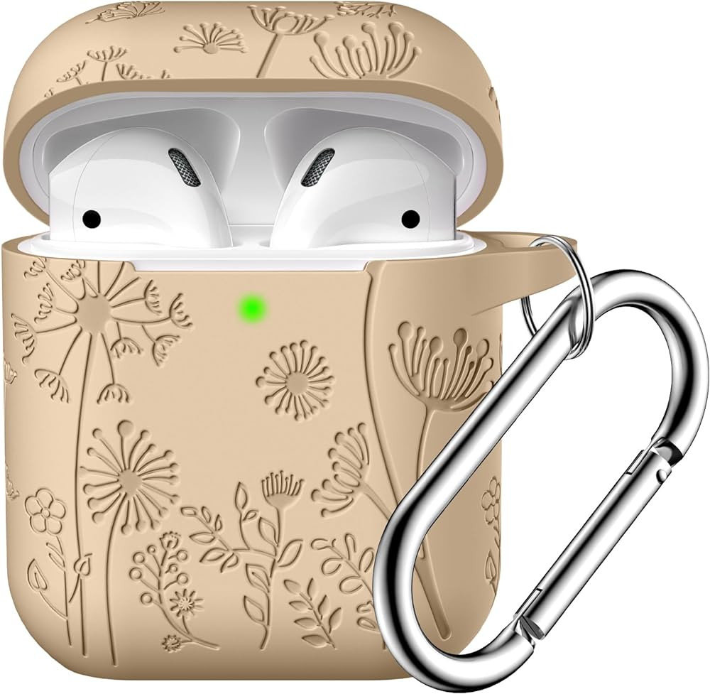 Lerobo for AirPods Case 2nd 1st Generation Case Cover, Flower Engraved Full Protective Case Compa... | Amazon (US)