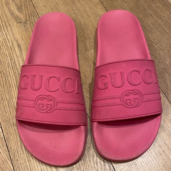 Pink Gucci pool slides | Poshmark